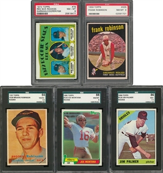 1957-1981 Topps Hall of Famers Graded Collection (5 Different) Including Four Rookie Cards
